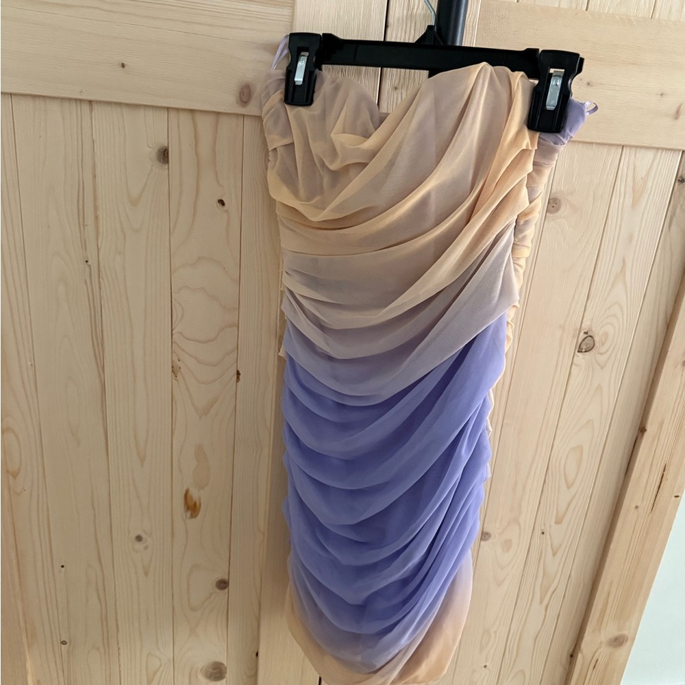 Elegant Two-Tone Draped Dress